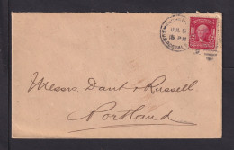 2 C. Auf Brief Mit Duplex-Stempel "SHANGHAI..." Nach Portland - Storia Postale