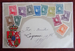 Cpa Représentation Timbres Pays ; Espagne - Francobolli (rappresentazioni)