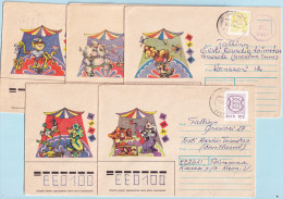 USSR 1990.0703. Circus. 5 Used Covers - 1980-91