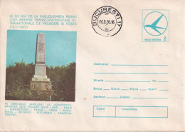 A24818 - Obelisk With The First Airline Cover Stationery Romania 1985 - Interi Postali