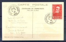 060524 YVERT N° 436  CARTE OFFICIELLE  CENTENAIRE DU TIMBRE - 1940-1949