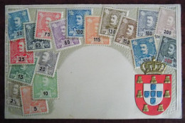 Cpa Représentation Timbres Pays ; Portugal - Briefmarken (Abbildungen)