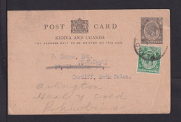 1932 - 10 C. Ganzsache Mit Zufrankatur Ab UPLANDS Nach Cardiff - Kenya & Oeganda