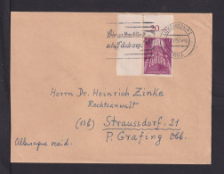 1957 - 4 F. Europa, Bogenecke Oben Links Auf Brief Ab Luxembourg Nach Straussdorf - Briefe U. Dokumente