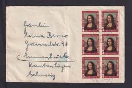 5 Pf. Mona Lisa, 6 Stück Auf Brief Ab Weissenthurm Nach Der Schweiz - Storia Postale