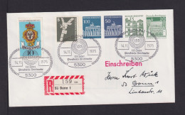 1975 - 100 Neben 50 Neben 15 Neben 20 Pf. Privat Ganzsache Als Einschreiben Ab Bonn - Briefomslagen - Gebruikt