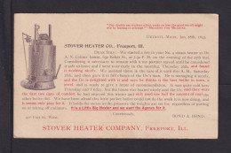 1893 - 1 C. Ganzsache Mit Bild "Stover Heater" - Ab Freeport - Andere & Zonder Classificatie
