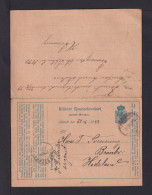1893 - Militärpost-Doppel-Karte, Beide Teile Zusammenhängend Gebraucht - Covers & Documents