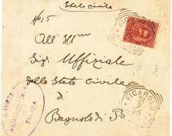 1896 FICAROLO  TONDO RIQUADRATO - Poststempel