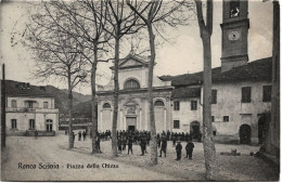 1916-Genova Ronco Scrivia Piazza Della Chiesa, Viaggiata - Genova (Genua)