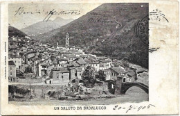 1906-IMPERIA Un Saluto Da Badalucco, Viaggiata Francobollo Asportato - Imperia