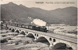 1900circa-Imperia Ventimiglia Nuovo Ponte Con Treno In Arrivo Dalla Francia - Imperia