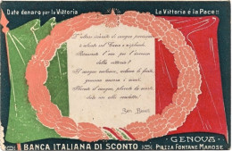 1916circa-Banca Italiana Di Sconto Genova Date Denaro Per La Vittoria,cartolina  - Heimat