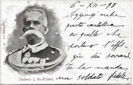 1908-Umberto I Re D'Italia, Cartolina Militare A Soggetto Patriottico - Heimat