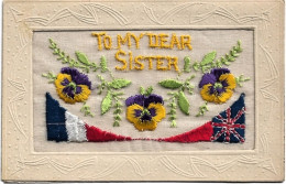 1920circa-Cartolina Ricamata To My Dear Sister - Embroidered