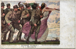 Cartolina Militare A Soggetto Patriottico "Sempre Avanti" - Patriotic