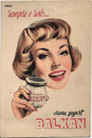 1953-cartolina Pubblicitaria Crema Yogurt Balkan - Advertising