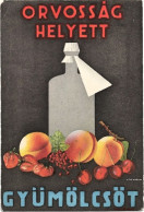1950circa-cartolina Pubblicitaria Ungherese Orvossag Helyett Gyumolsot (medicina - Advertising