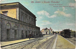 1918-Valle Di Pompei Stazione Della Ferrovia Elettrica, Francobollo Asportato - Napoli (Neapel)