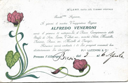 1908-Milano Cartolina Pubblicitaria Pietro Lucchini Fabbrica Di Stoffe Di Seta - Werbepostkarten