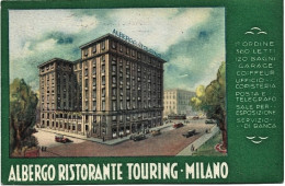 1920circa-albergo Ristorante Touring Milano,cartolina Pubblicitaria - Werbepostkarten