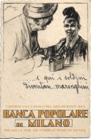1930-cartolina Pubblicitaria Della Banca Popolare Di Milano Con Balilla - Publicité