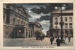 1931-Milano Teatro Alla Scala E Via Manzoni - Milano (Milan)