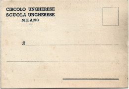 1934-cartolina Pubblicitaria Circolo E Scuola Ungherese Milano - Werbepostkarten