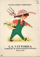 Cartolina Pubblicitaria La Vittoria Compagnia Di Assicurazioni Generali Milano - Advertising