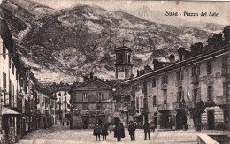 1917-Susa, Torino, Veduta Della Piazza Del Sole, Animata, Viaggiata - Sonstige & Ohne Zuordnung