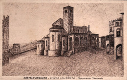 1931-Castell'Arquato, Piacenza, Monumento Nazionale Chiesa Collegiata, Viaggiata - Piacenza