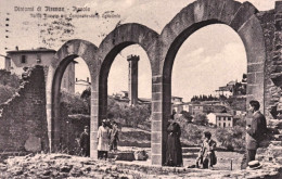 1916-Fiesole, Firenze, Terme Romane Col Campanile Della Cattedrale, Animata E Vi - Firenze