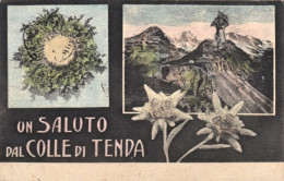 1910-Colle Di Tenda Cuneo, Stella Alpina E Soldato Sulla Vetta, Viaggiata - Cuneo