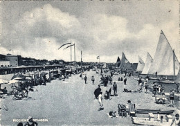 1950-ca.-Riccione Forli', Bagnanti In Spiaggia, Animata, Viaggiata - Forlì