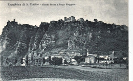1928-Repubblica Di San Marino, Monte Tifano E Borgo Maggiore, Viaggiata - San Marino