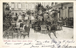 1904-Naples Napoli, Grand Hotel Jardin D'hiver, Viaggiata - Napoli (Neapel)