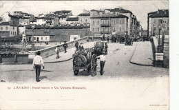 1904-ca.-Livorno, Ponte Nuovo E Via Vittorio Emanuele, Carri, Animata - Livorno