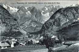 1928-Courmayeur Aosta, Panorama De Courmayeur Et La Chaine Du M. Blanc, E Risped - Autres & Non Classés