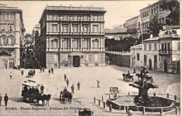 1911-Roma, Piazza Barberini E Fontana Del Tritone Tram A Cavalli, Viaggiata - Sonstige & Ohne Zuordnung
