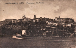 1923-Castelnuovo D'Asti, Panorama E Via Torino, Viaggiata - Alessandria