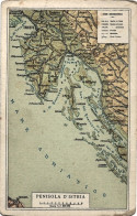 1940circa-cartolina Geografica Penisola D'Istria - Carte Geografiche
