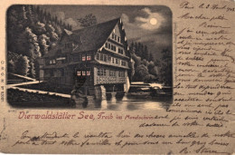 1903-Svizzera Vierwaldstatter See Treib Im Mondschein, Cartolina Viaggiata - Altri & Non Classificati