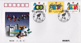 2001-Cina China 15, Scott 3128-30 The 21st Universiade - Covers & Documents