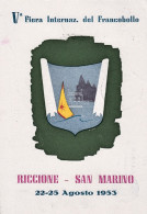 1953-Riccione V Fiera Internazionale Del Francobollo,cartolina Affrancata L.25 S - Esposizioni