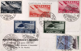 1946-Mostra Filatelica Di Milano Con Bella Affrancatura Varia+erinnofilo - 1946-60: Marcophilia