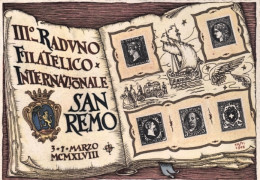 1948-cartolina III^raduno Filatelico Internazionale Sanremo Viaggiata - Ausstellungen