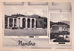 1940-Bergamo Nembro Piazza E Palazzo Del Popolo (G.I.L.), Cartolina Viaggiata - Bergamo