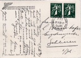 1939-Svizzera Esposizione Nazionale Zurigo, Affrancata Coppia 5c. - Poststempel