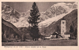 1925-Verbano Cusio Ossola Macugnaga Chiesa Vecchia Col M.Rosa - Verbania