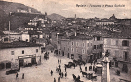 1929ca.-Spoleto, Perugia, Panorama E Piazza Garibaldi, Animata, Non Viaggiata - Perugia
